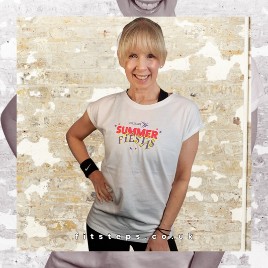 Summer Fiesta Capped Sleeve Tee - White