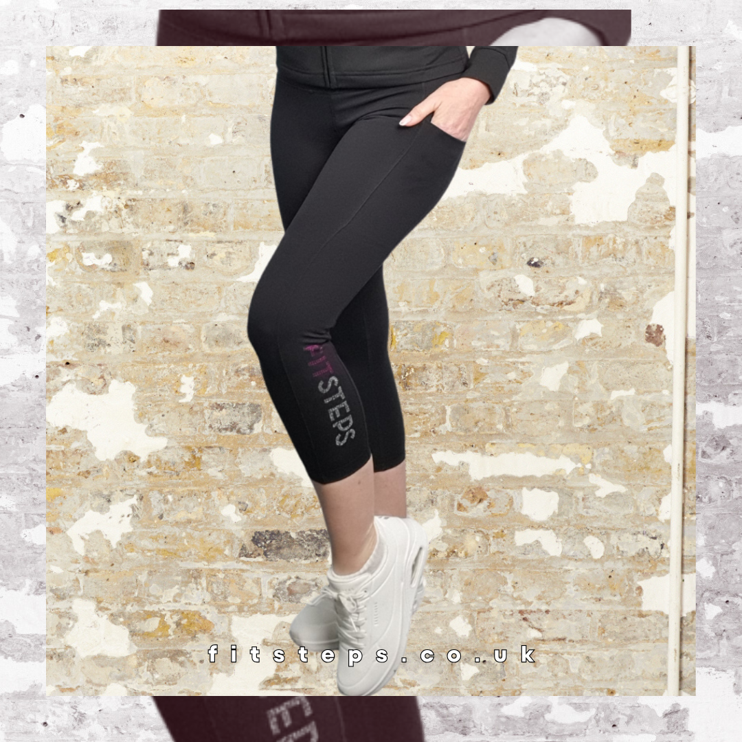 Diamanté Range - FitSteps recycled performance leggings 3/4 length