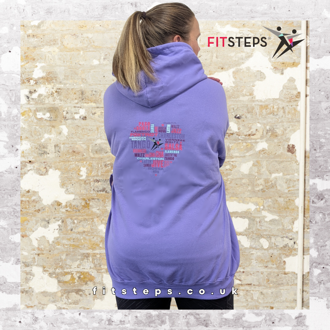 FitSteps Heart Design Relaxed Fit Zip Up Lavender