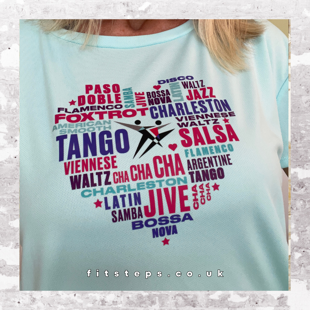 FitSteps Heart Design Open Backed Tee in Mint