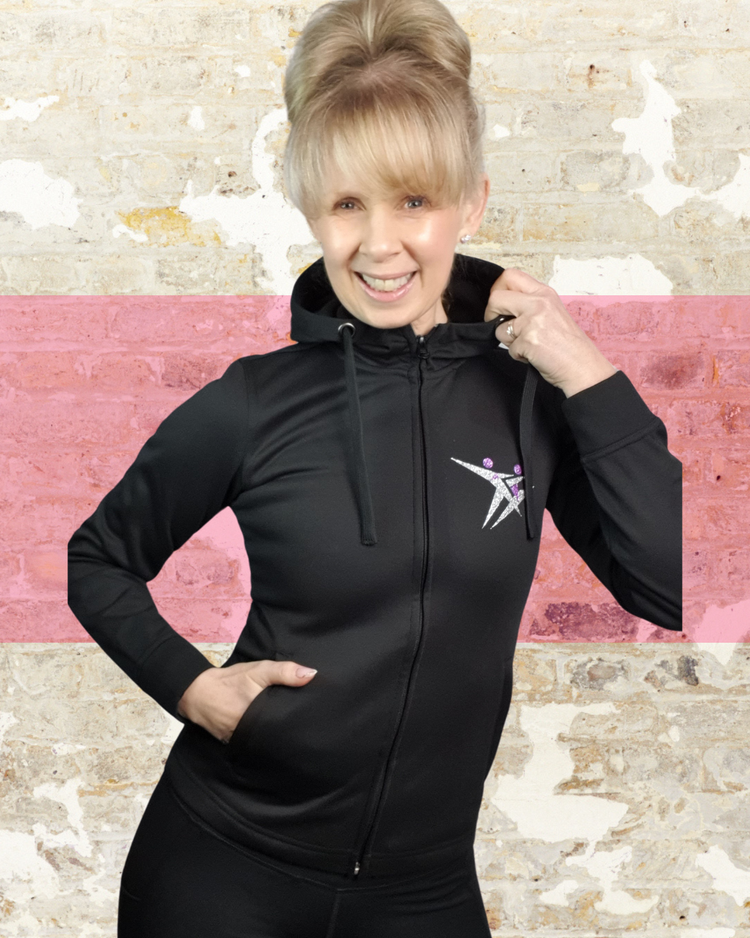 Diamanté Range - FitSteps spun dyed full-zip hoodie