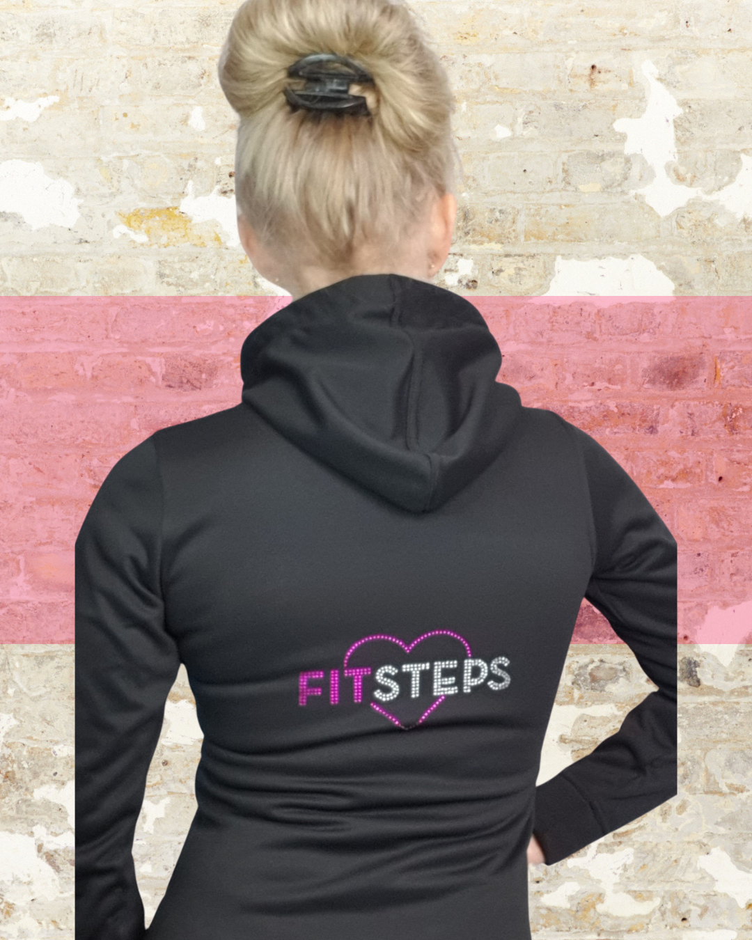 Diamanté Range - FitSteps spun dyed full-zip hoodie