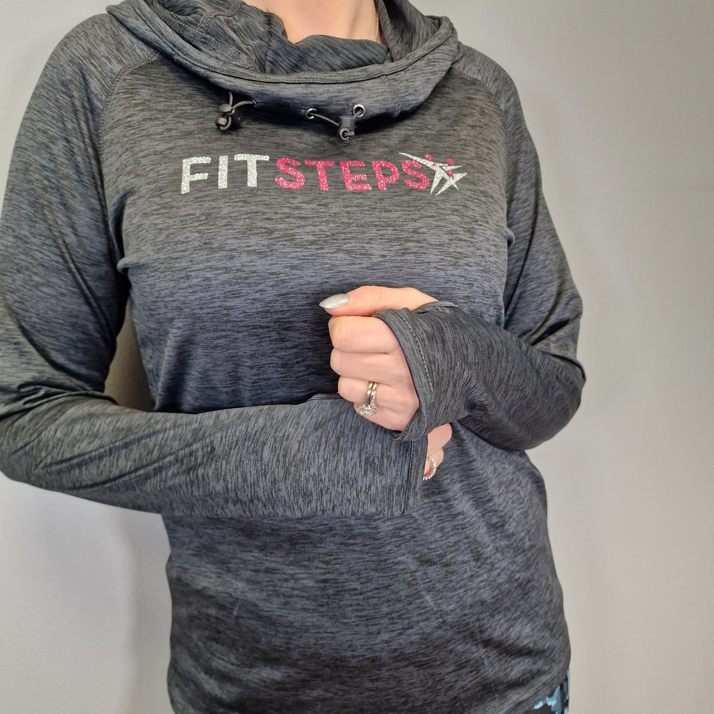 FitSteps Cowl Neck Hoodie Black
