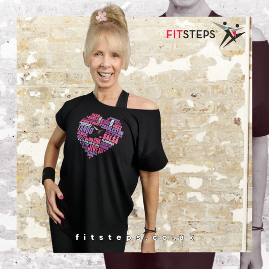 FitSteps Heart Range Scoop Neck Tee
