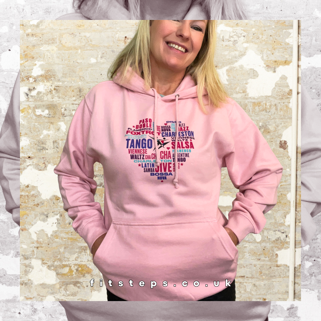 FitSteps Heart Design Hoodie in Soft Pink