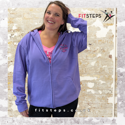 FitSteps Heart Design Relaxed Fit Zip Up Lavender