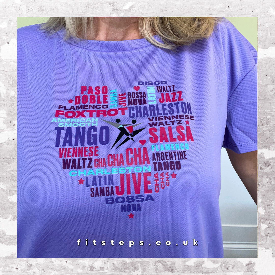 FitSteps Heart Design Open Backed Tee in Lavender