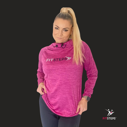 FitSteps Cowl Neck Hoodie Pink